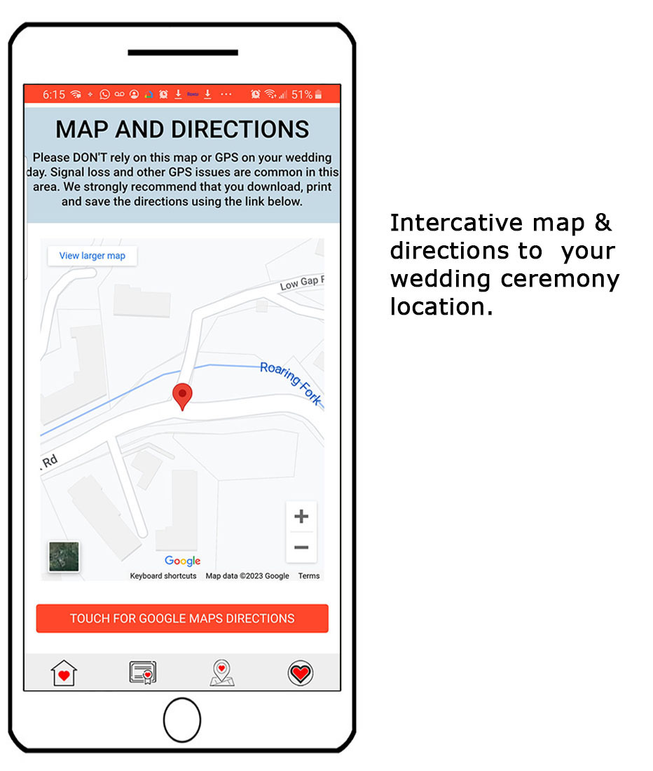 New Beginnings wedding dashboard interactive map