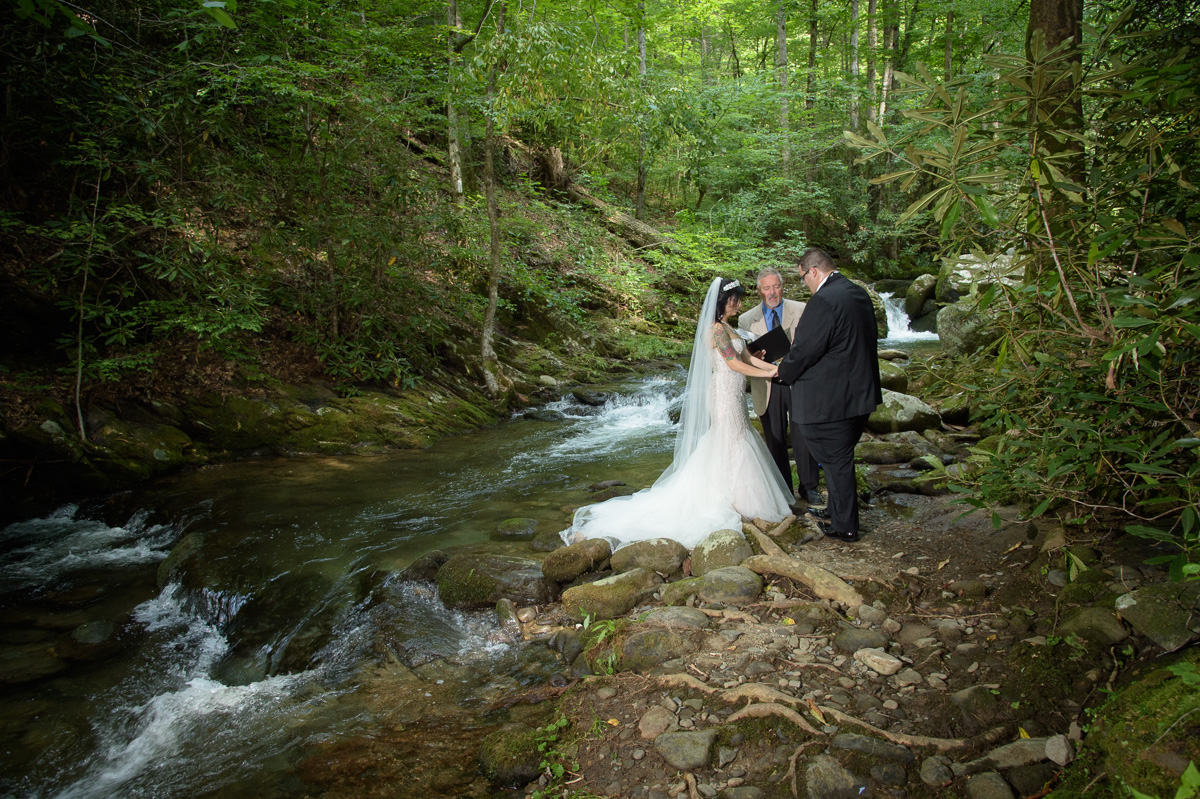 Secluded Gatlinburg Creekside Wedding