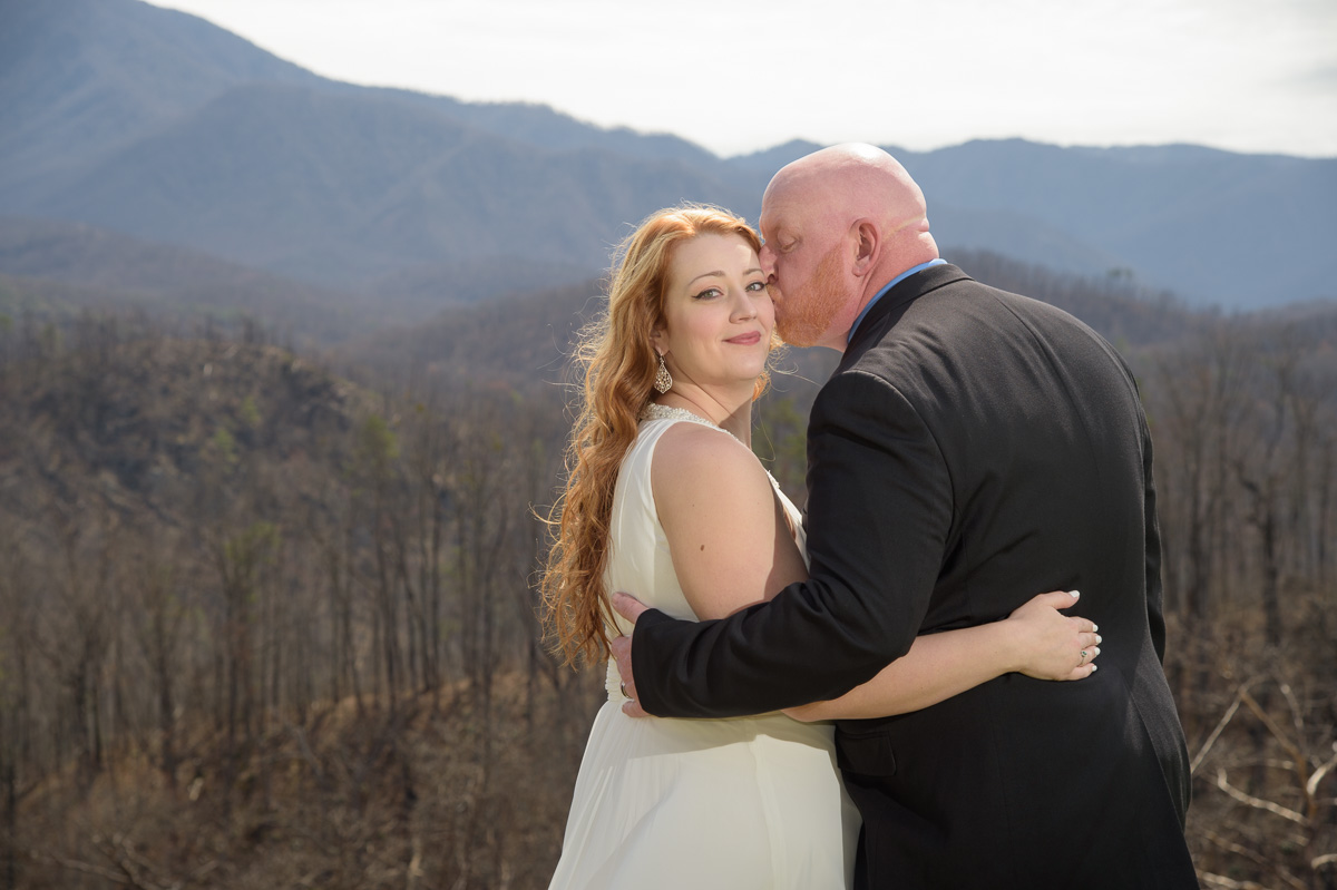 Mountain view wedding ceremony