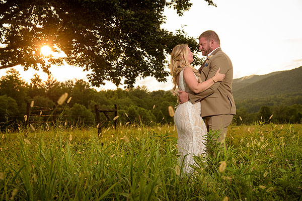 Tennessee mountains sunset wedding