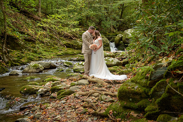 bride and groom walking