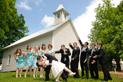 Wedding in the Cades Cove Primitive Baptist Church