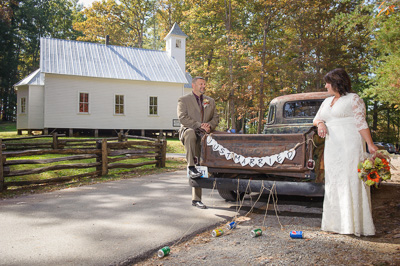 Bride at the Cades Cove Missionary Baptist Church