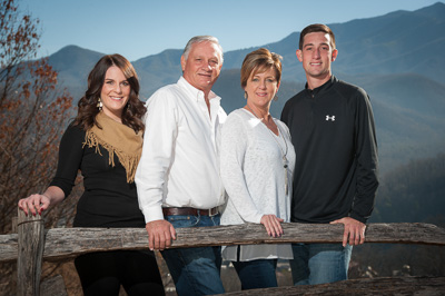 family portrait in the Smokies