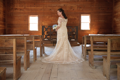 Wedding in the Cades Cove Primitive Baptist Church