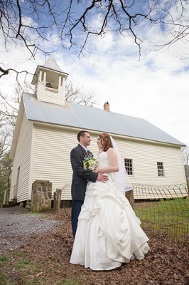 Historic Cades Cove Church wedding package