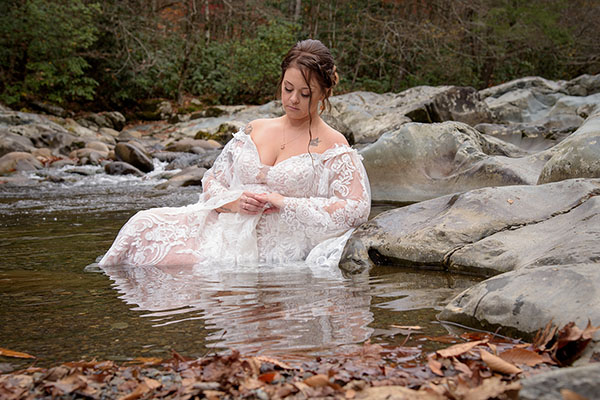 Bride in The Great Smoky Mountains National Park, Tennessee
